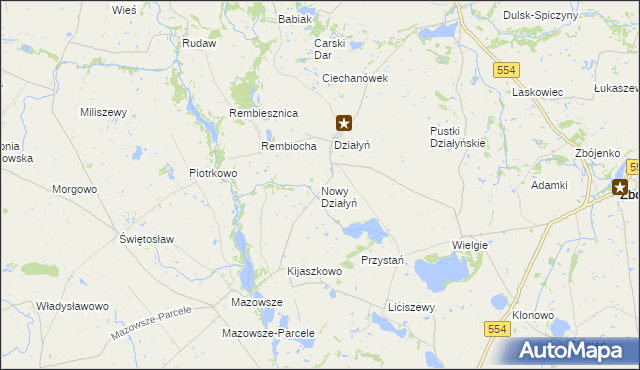 mapa Nowy Działyń, Nowy Działyń na mapie Targeo