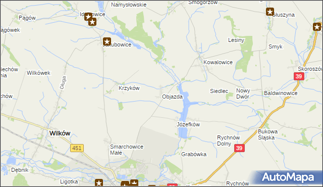mapa Objazda gmina Namysłów, Objazda gmina Namysłów na mapie Targeo