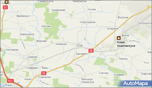 mapa Ociąż, Ociąż na mapie Targeo