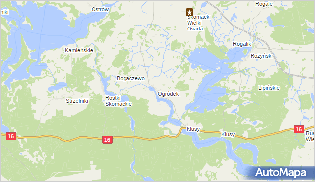mapa Ogródek gmina Orzysz, Ogródek gmina Orzysz na mapie Targeo