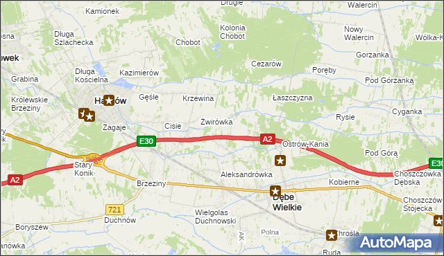 mapa Olesin gmina Dębe Wielkie, Olesin gmina Dębe Wielkie na mapie Targeo