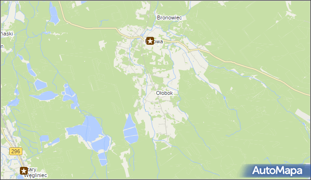 mapa Ołobok gmina Osiecznica, Ołobok gmina Osiecznica na mapie Targeo