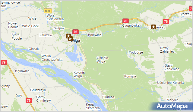 mapa Osiedle Wilga, Osiedle Wilga na mapie Targeo