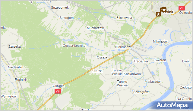 mapa Ossala, Ossala na mapie Targeo