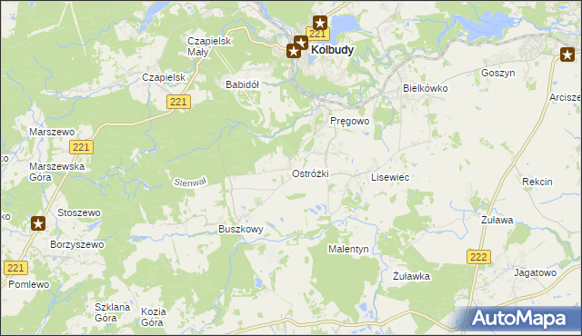 mapa Ostróżki, Ostróżki na mapie Targeo