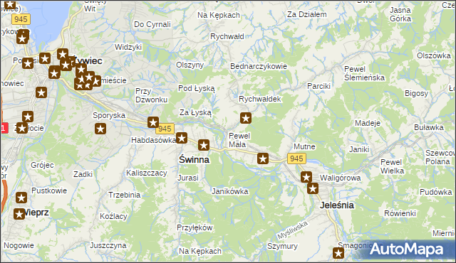 mapa Pewel Mała, Pewel Mała na mapie Targeo