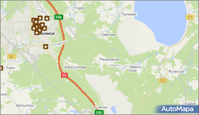 mapa Pieszkowice, Pieszkowice na mapie Targeo
