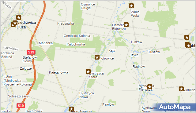 mapa Piotrowice gmina Strzyżewice, Piotrowice gmina Strzyżewice na mapie Targeo