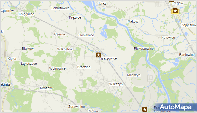 mapa Pisarzowice gmina Miękinia, Pisarzowice gmina Miękinia na mapie Targeo