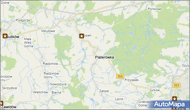 mapa Platerówka, Platerówka na mapie Targeo