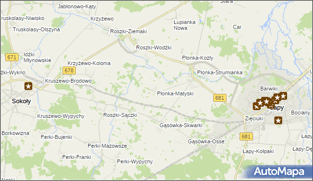 mapa Płonka-Matyski, Płonka-Matyski na mapie Targeo