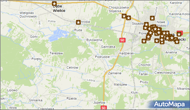 mapa Podrudzie, Podrudzie na mapie Targeo