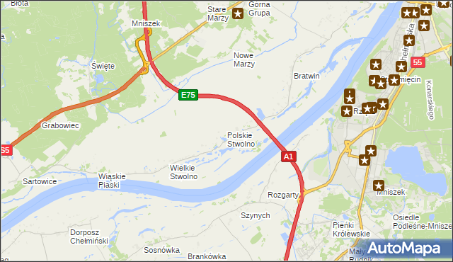 mapa Polskie Stwolno, Polskie Stwolno na mapie Targeo