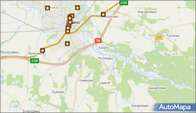 mapa Pomiłowo, Pomiłowo na mapie Targeo