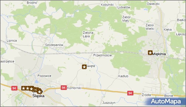 mapa Przedmoście gmina Środa Śląska, Przedmoście gmina Środa Śląska na mapie Targeo