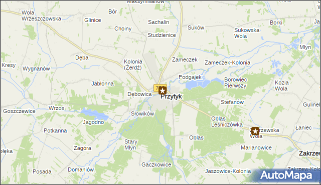 mapa Przytyk, Przytyk na mapie Targeo