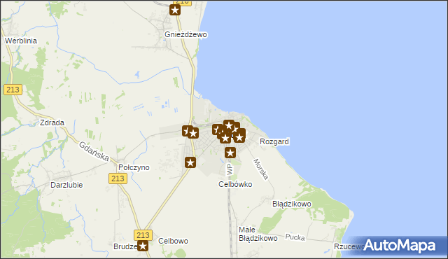 mapa Puck, Puck na mapie Targeo