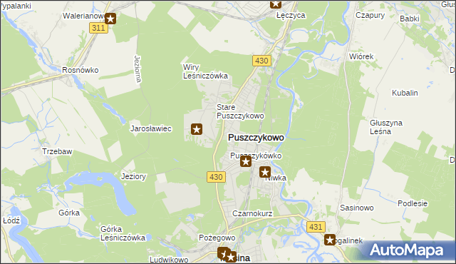 mapa Puszczykowo powiat poznański, Puszczykowo powiat poznański na mapie Targeo