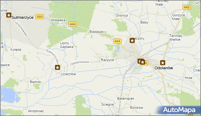 mapa Raczyce gmina Odolanów, Raczyce gmina Odolanów na mapie Targeo