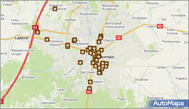 mapa Radomsko, Radomsko na mapie Targeo