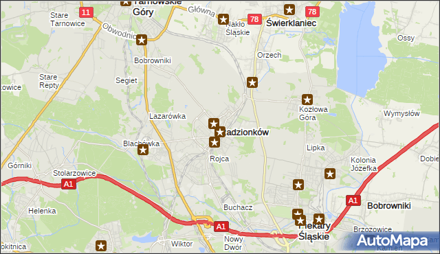 mapa Radzionków, Radzionków na mapie Targeo