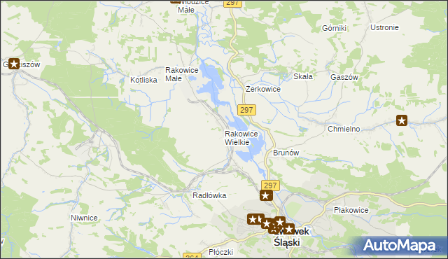 mapa Rakowice Wielkie, Rakowice Wielkie na mapie Targeo