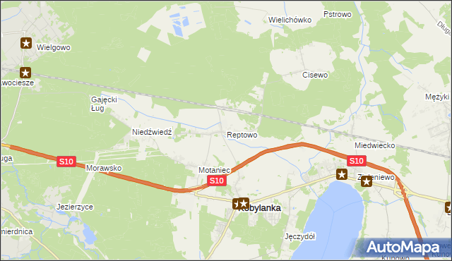 mapa Reptowo gmina Kobylanka, Reptowo gmina Kobylanka na mapie Targeo
