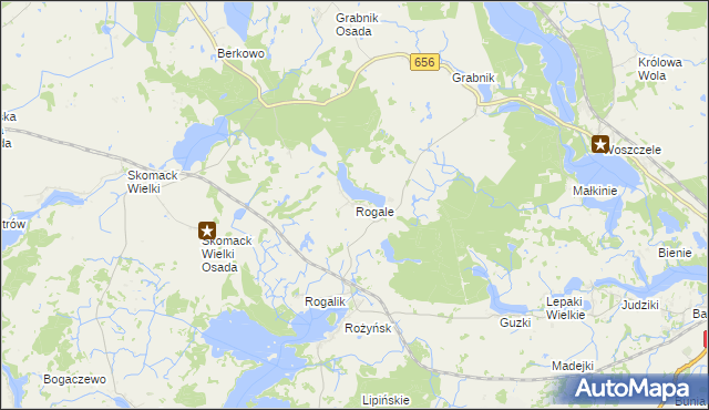 mapa Rogale gmina Stare Juchy, Rogale gmina Stare Juchy na mapie Targeo