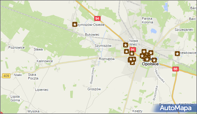 mapa Rożniątów, Rożniątów na mapie Targeo