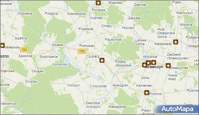 mapa Ruda Strawczyńska, Ruda Strawczyńska na mapie Targeo