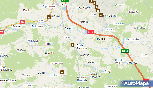 mapa Ruda Talubska, Ruda Talubska na mapie Targeo