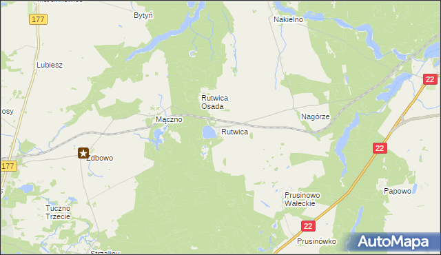 mapa Rutwica, Rutwica na mapie Targeo