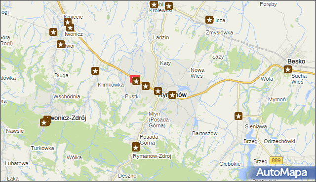 mapa Rymanów, Rymanów na mapie Targeo