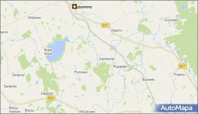 mapa Samborek, Samborek na mapie Targeo