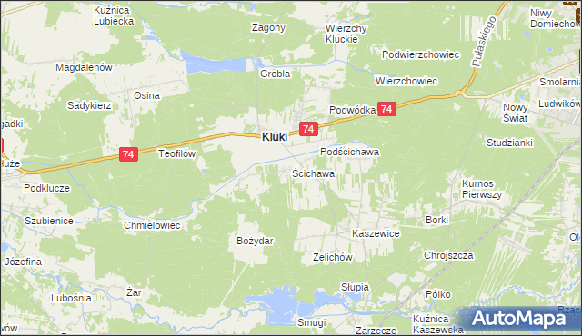 mapa Ścichawa, Ścichawa na mapie Targeo