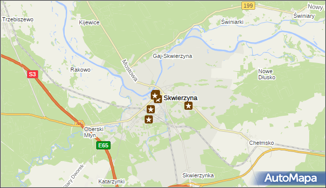mapa Skwierzyna, Skwierzyna na mapie Targeo