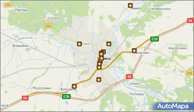 mapa Sławno, Sławno na mapie Targeo