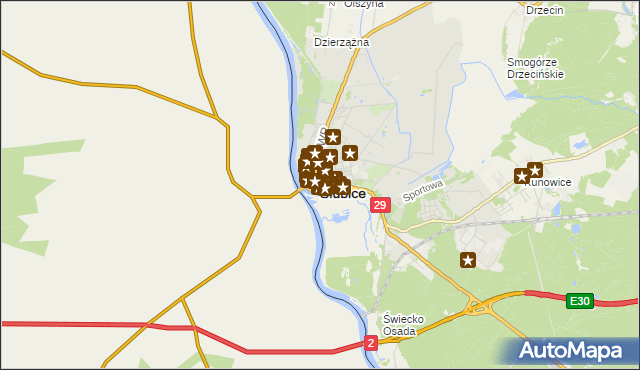 mapa Słubice, Słubice na mapie Targeo