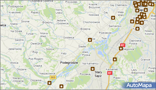 mapa Stadła, Stadła na mapie Targeo