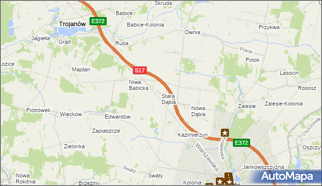 mapa Stara Dąbia, Stara Dąbia na mapie Targeo