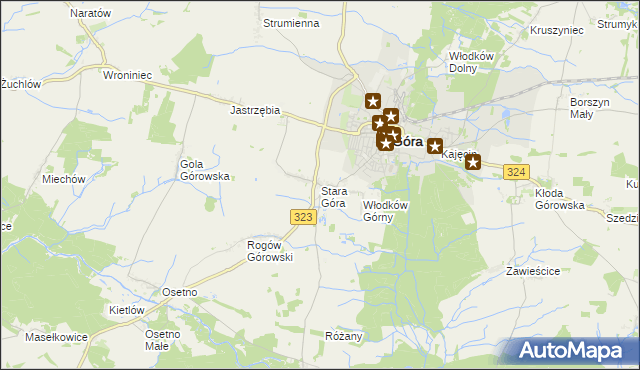 mapa Stara Góra gmina Góra, Stara Góra gmina Góra na mapie Targeo