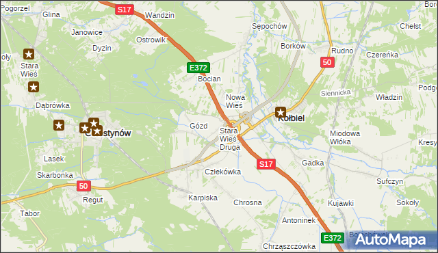 mapa Stara Wieś Druga gmina Kołbiel, Stara Wieś Druga gmina Kołbiel na mapie Targeo