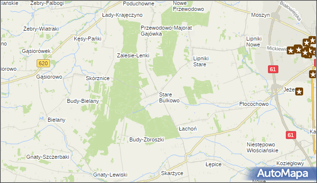 mapa Stare Bulkowo, Stare Bulkowo na mapie Targeo