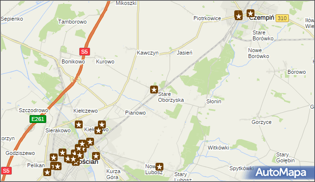 mapa Stare Oborzyska, Stare Oborzyska na mapie Targeo
