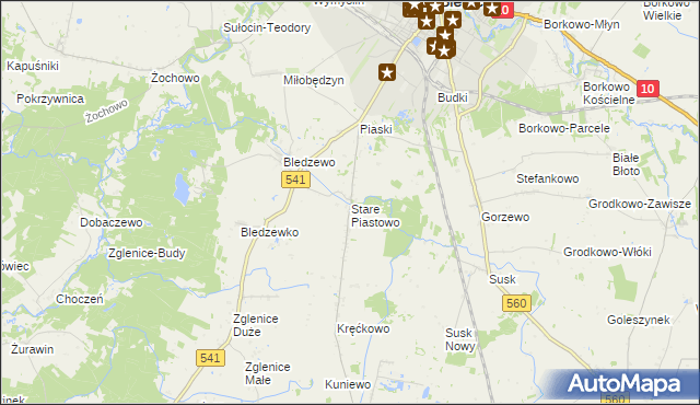 mapa Stare Piastowo, Stare Piastowo na mapie Targeo