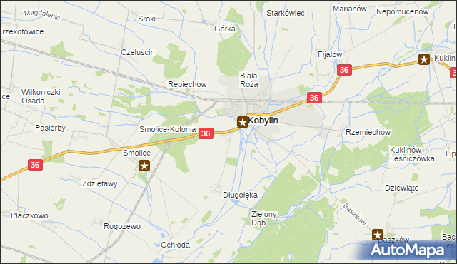 mapa Stary Kobylin, Stary Kobylin na mapie Targeo