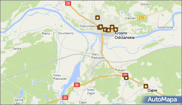 mapa Stary Raduszec, Stary Raduszec na mapie Targeo