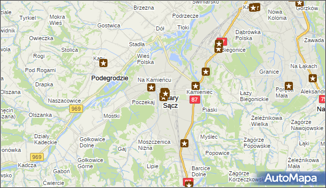 mapa Stary Sącz, Stary Sącz na mapie Targeo