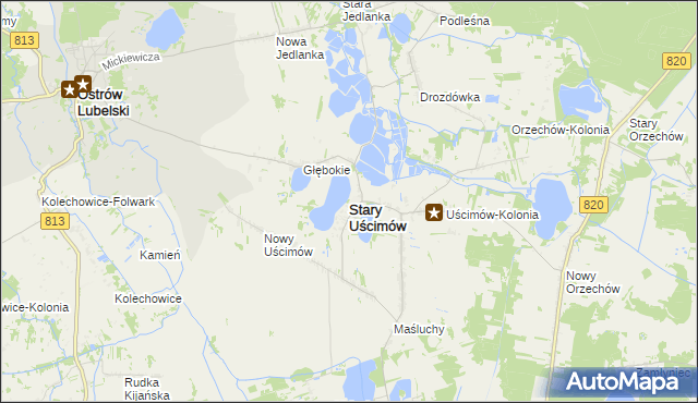 mapa Stary Uścimów, Stary Uścimów na mapie Targeo