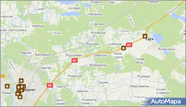 mapa Stefanów gmina Gostynin, Stefanów gmina Gostynin na mapie Targeo